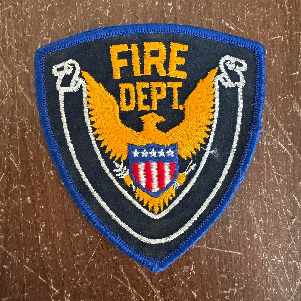 Vintage Old Stock Fire Department Gold Eagle‎ BLANK Scroll patch